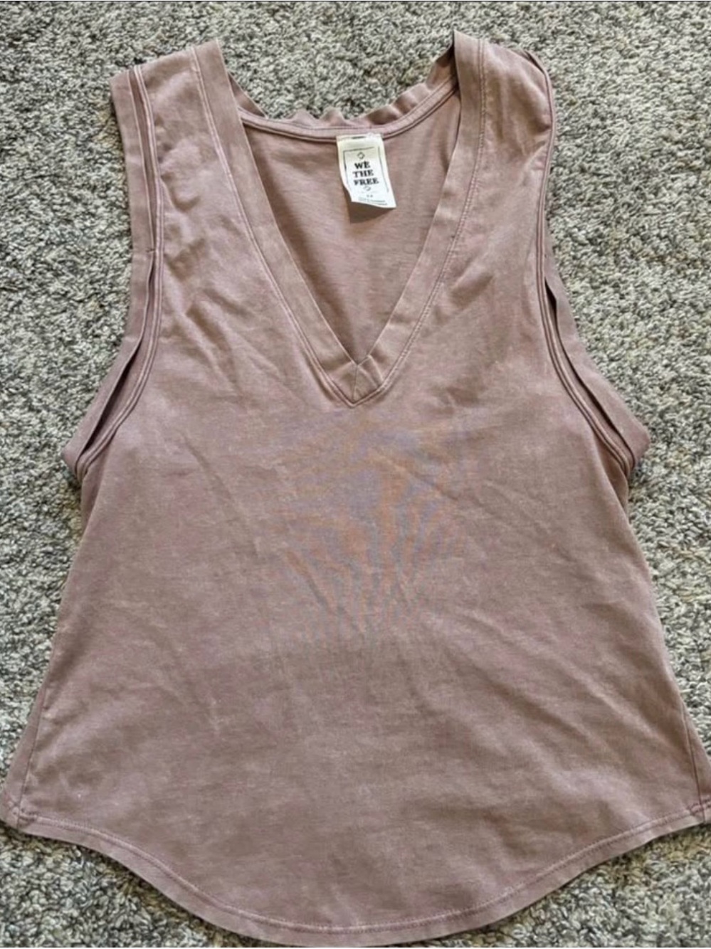 We The Free Dusty Mauve V-Neck Sleeveless Tank